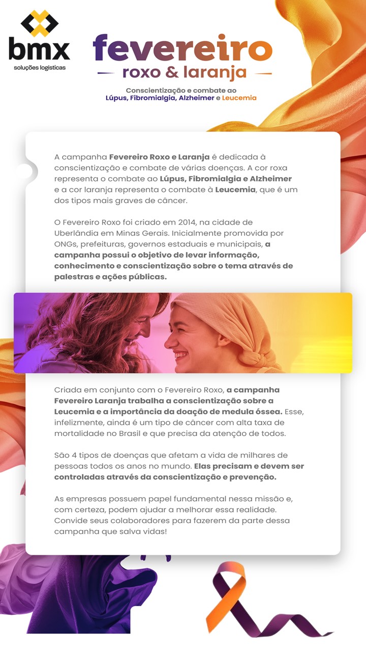 Campanha de Saúde Ocupacional - Fevereiro Roxo e Laranja 2024